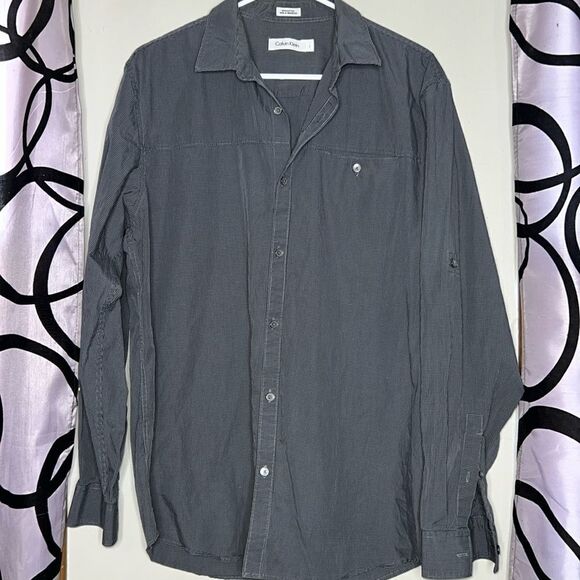 Calvin Klein button-down long sleeve top size large - Picture 1 of 6